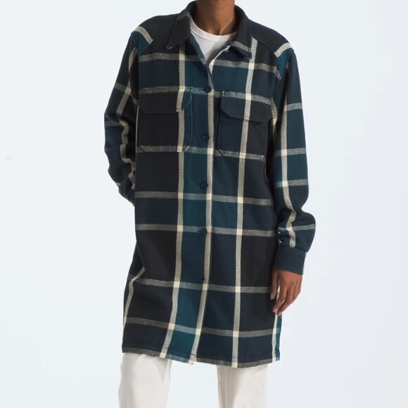 NWT New The North Face Women's Valley Twill Utility Coat Plaid Large L Light - Picture 1 of 6